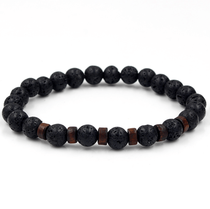 Personality Men's Black Volcanic Stone Bracelet - InspiredGrabs.com