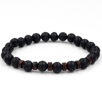 Thumbnail for Personality Men's Black Volcanic Stone Bracelet - InspiredGrabs.com