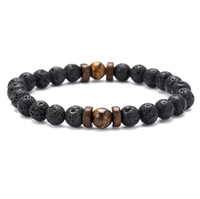 Thumbnail for Personality Men's Black Volcanic Stone Bracelet - InspiredGrabs.com