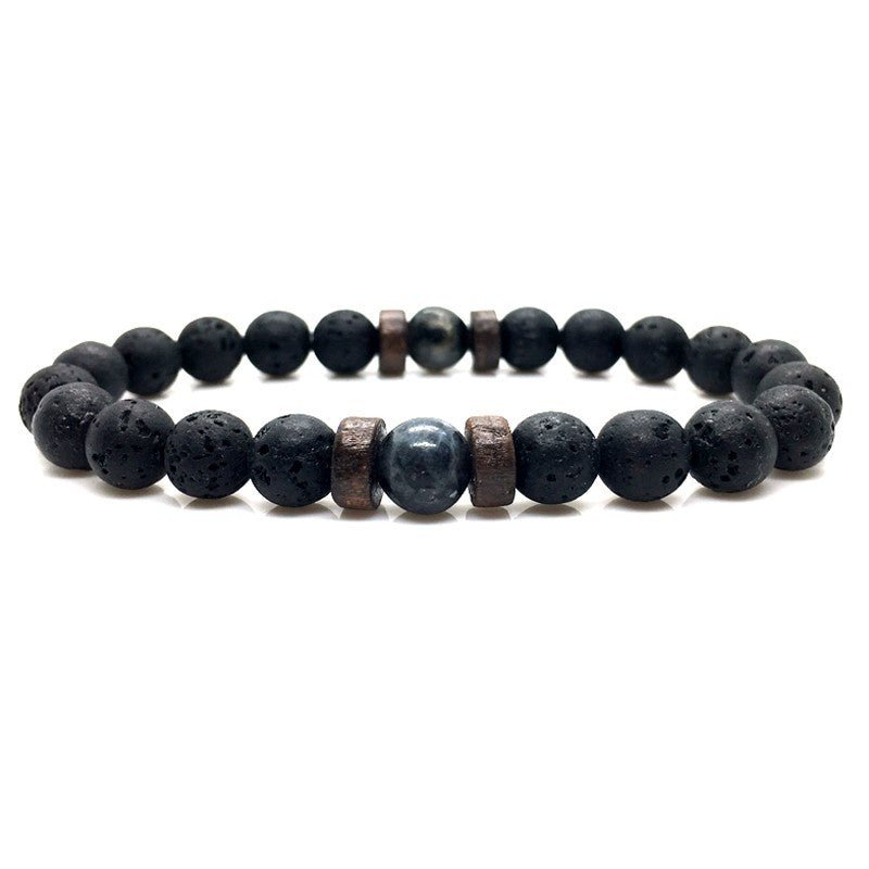 Personality Men's Black Volcanic Stone Bracelet - InspiredGrabs.com