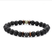 Thumbnail for Personality Men's Black Volcanic Stone Bracelet - InspiredGrabs.com