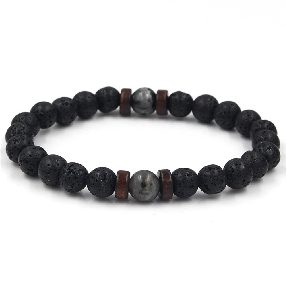 Personality Men's Black Volcanic Stone Bracelet - InspiredGrabs.com