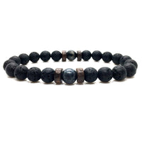 Thumbnail for Personality Men's Black Volcanic Stone Bracelet - InspiredGrabs.com