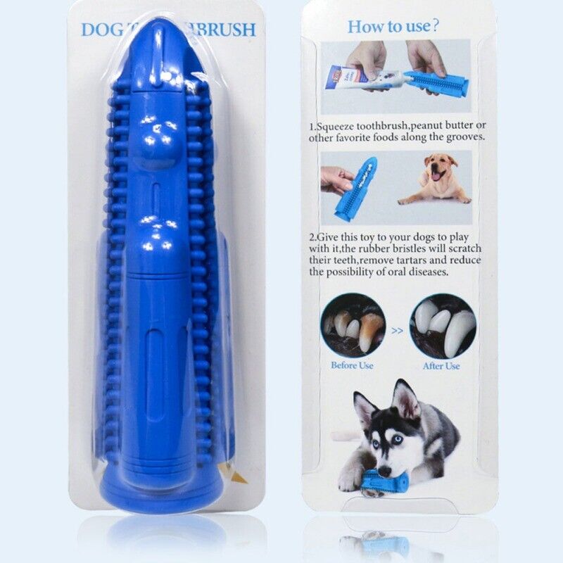 Pet Dog Chew Toy Toothbrush Teeth Cleaning Molar Rubber Squeaky Interactive Dog Toy Food Dispenser Ball Dog Chew Toys Dog Toy Food Dispenser Pet Molar Tooth Cleaning - InspiredGrabs.com