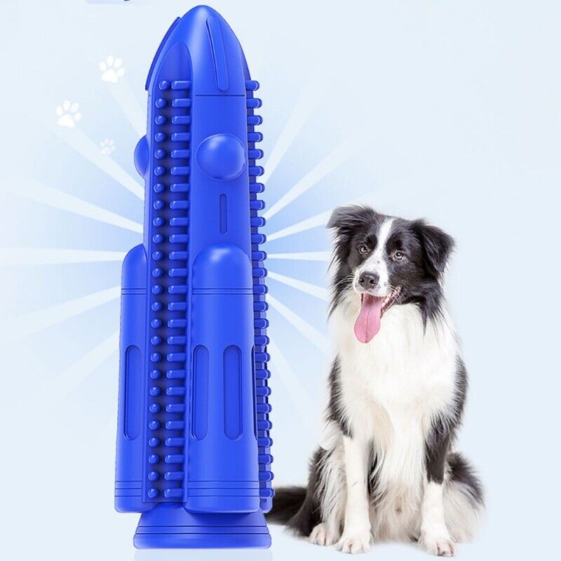 Pet Dog Chew Toy Toothbrush Teeth Cleaning Molar Rubber Squeaky Interactive Dog Toy Food Dispenser Ball Dog Chew Toys Dog Toy Food Dispenser Pet Molar Tooth Cleaning - InspiredGrabs.com