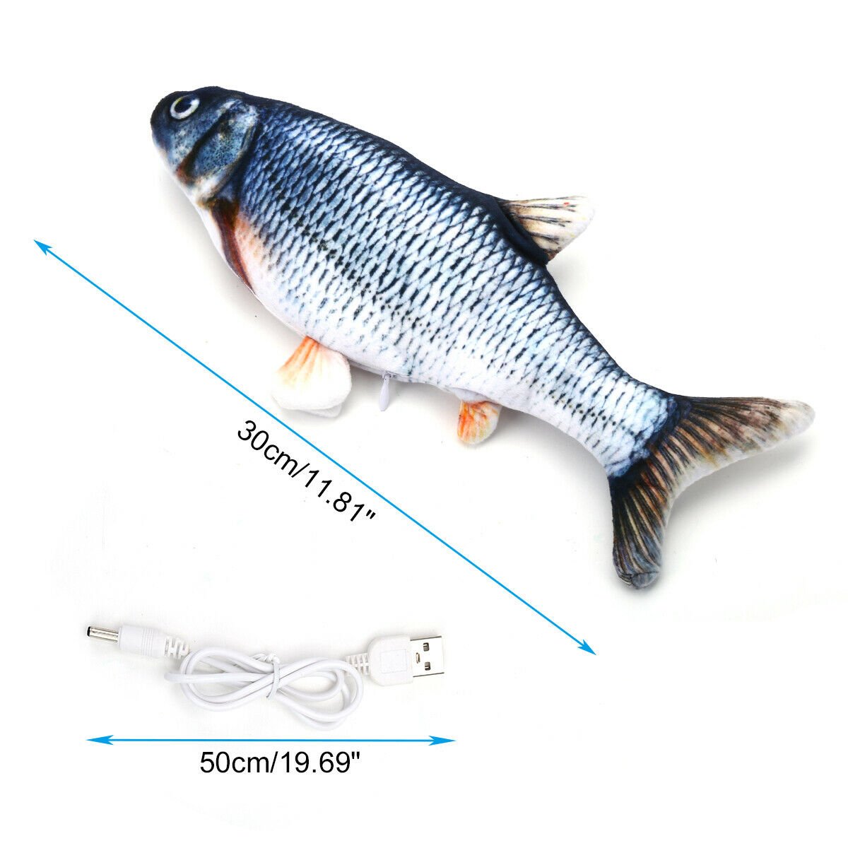 Pet Soft Electronic Fish Shape Cat Toy Electric USB Charging Simulation Fish Toys Funny Cat Chewing Playing Supplies - InspiredGrabs.com