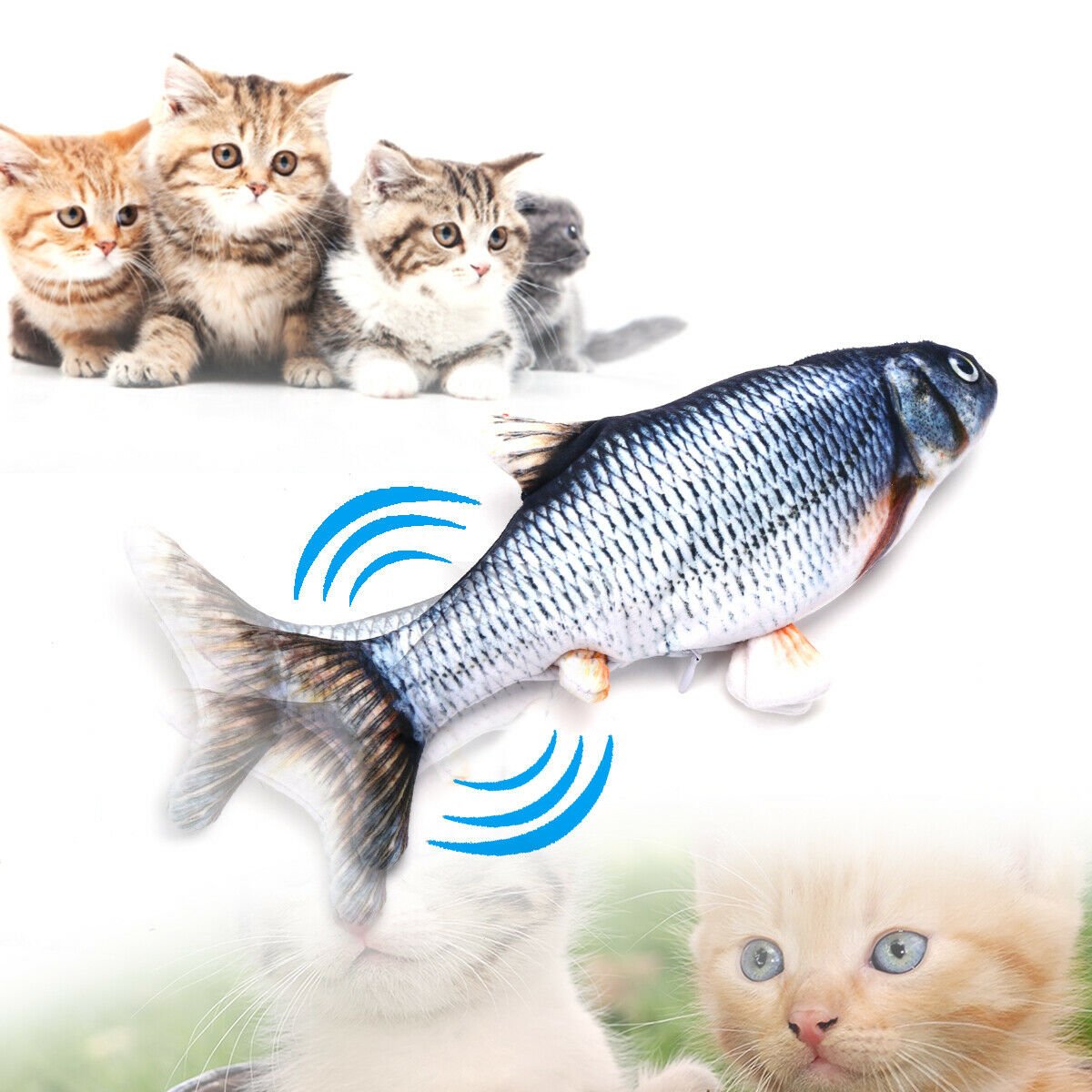 Pet Soft Electronic Fish Shape Cat Toy Electric USB Charging Simulation Fish Toys Funny Cat Chewing Playing Supplies - InspiredGrabs.com