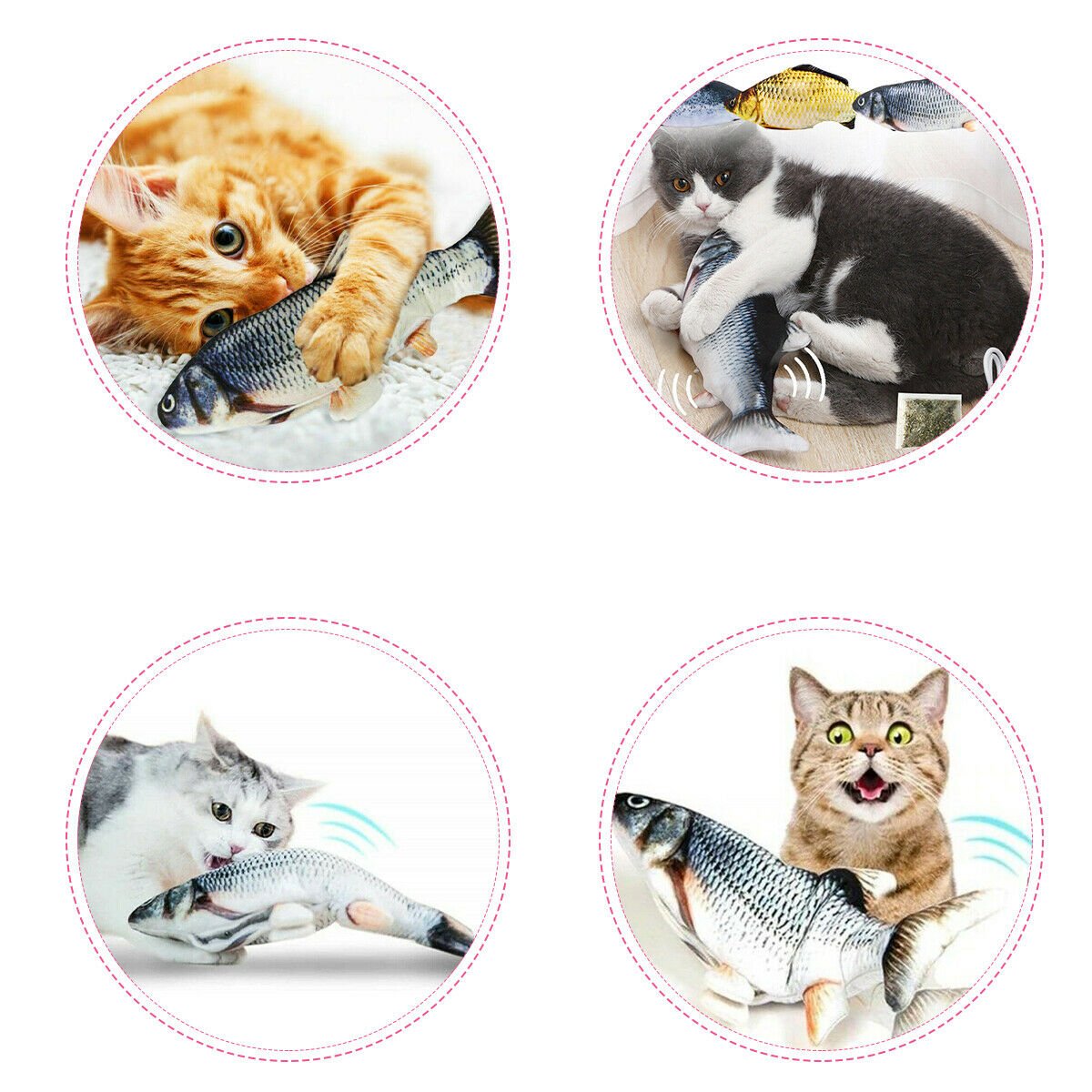 Pet Soft Electronic Fish Shape Cat Toy Electric USB Charging Simulation Fish Toys Funny Cat Chewing Playing Supplies - InspiredGrabs.com