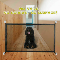 Thumbnail for Pets Dog Cat Baby Safety Gate Mesh Fence Magic Portable Guard Net Stairs Doors - InspiredGrabs.com