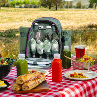 Thumbnail for Picnic Backpack Set with Cutlery Kit Cooler Compartment Blanket for 4 Persons - InspiredGrabs.com