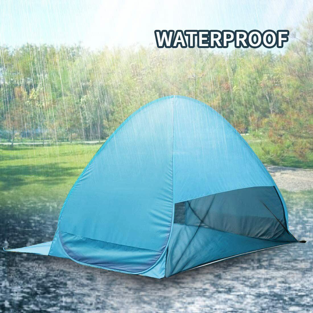 Pop Up Beach Tent for 1-3 Persons Rated UPF for UV Sun Protection Waterproof - InspiredGrabs.com