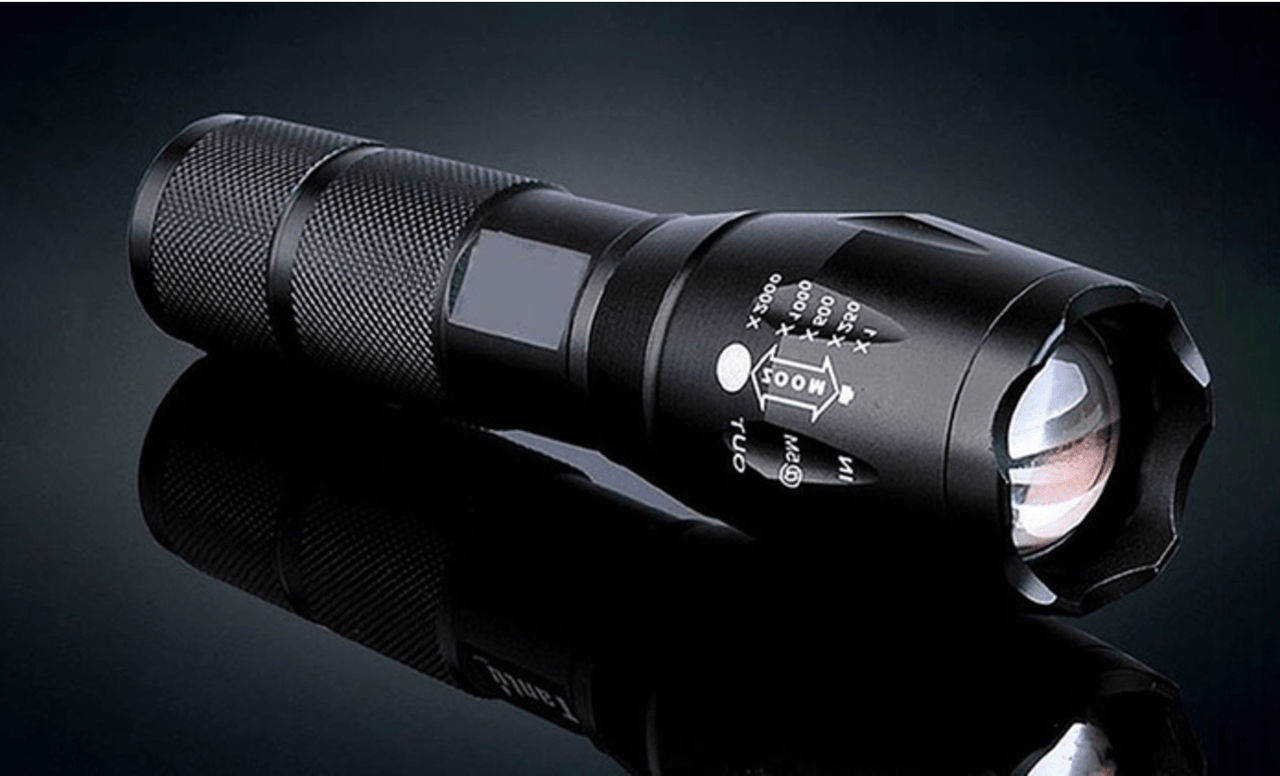 Portable Mini Flashlight LED ZOOM Torch Hunting Zoomable Flashlight Torch Light - InspiredGrabs.com