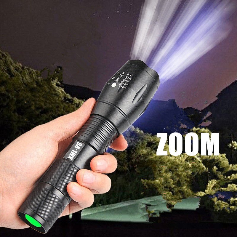 Portable Mini Flashlight LED ZOOM Torch Hunting Zoomable Flashlight Torch Light - InspiredGrabs.com