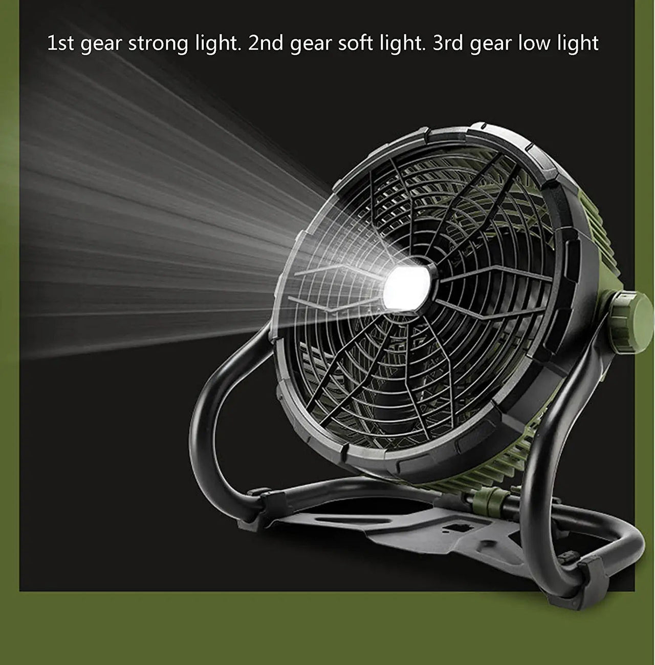 12V Camping Fan with LED Lights Exterior Large Cooling Desk Fans with 5200Ah Battery for Tourism Emergency Outages - InspiredGrabs.com