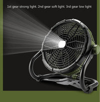 Thumbnail for 12V Camping Fan with LED Lights Exterior Large Cooling Desk Fans with 5200Ah Battery for Tourism Emergency Outages - InspiredGrabs.com