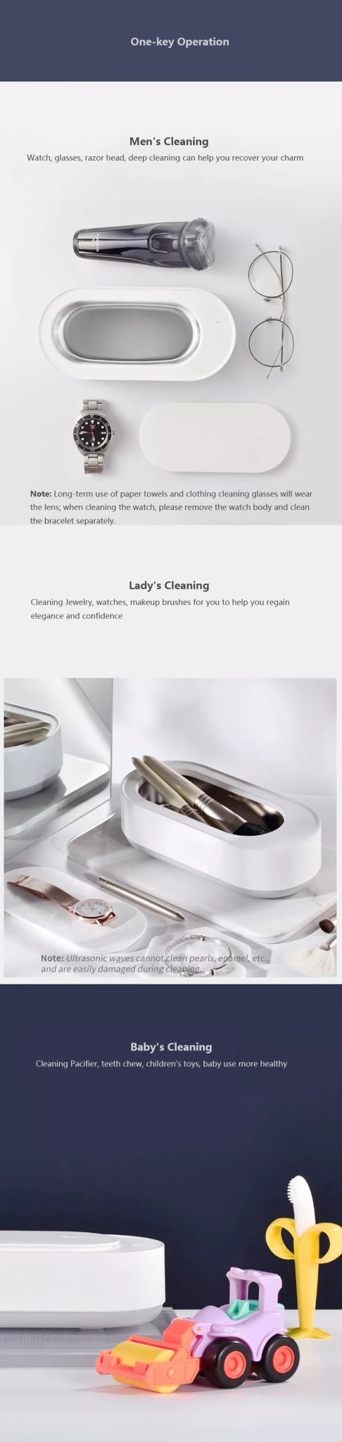 Clean Ultrasonic Cleaner Portable 45000Hz High-frequency Vibration Cleaning Machine Jewelry Glasses Watch Cleaning - InspiredGrabs.com