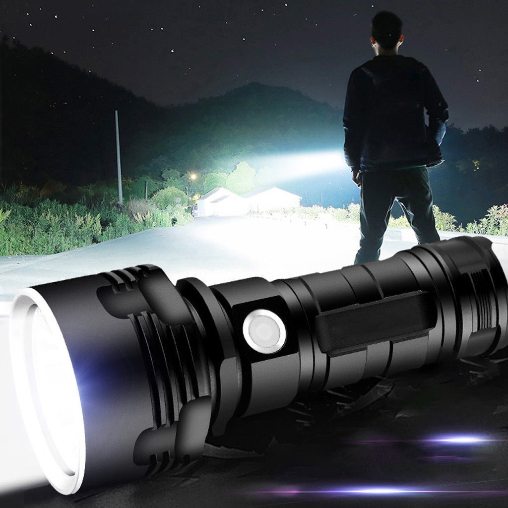 Powerful LED Flashlight XHP50 Torch USB Rechargeable Waterproof Lamp Ultra Brigh - InspiredGrabs.com