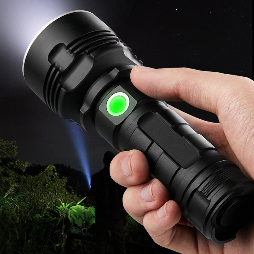 Powerful LED Flashlight XHP50 Torch USB Rechargeable Waterproof Lamp Ultra Brigh - InspiredGrabs.com