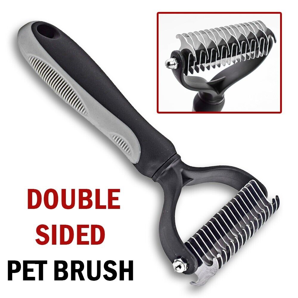 Professional Pet Grooming Tool 2 Sided Undercoat Dog Cat Shedding Comb Brush Pet - InspiredGrabs.com