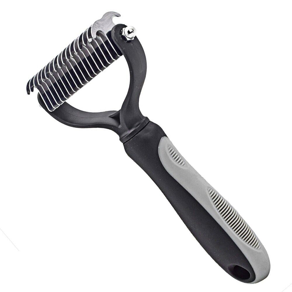 Professional Pet Grooming Tool 2 Sided Undercoat Dog Cat Shedding Comb Brush Pet - InspiredGrabs.com