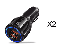 Thumbnail for Quick Charge 3.0 Car Charger for Mobile Phone Dual USB Car Charger Qualcomm Qc 3.0 Fast Charging Adapter Mini USB Car Charger - InspiredGrabs.com