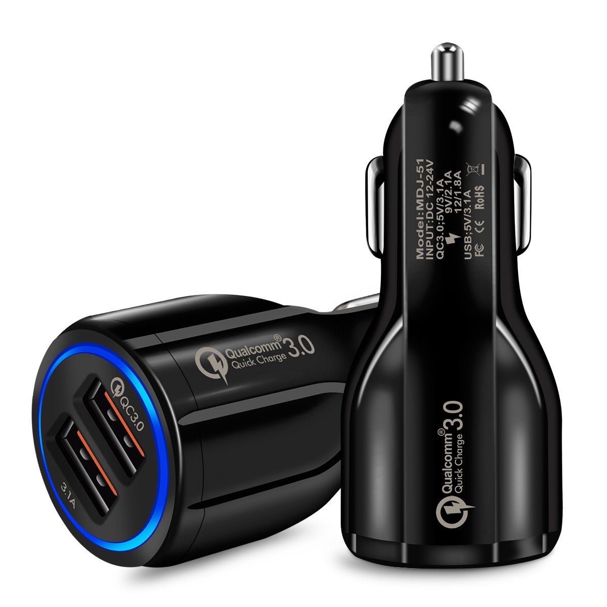 Quick Charge 3.0 Car Charger for Mobile Phone Dual USB Car Charger Qualcomm Qc 3.0 Fast Charging Adapter Mini USB Car Charger - InspiredGrabs.com