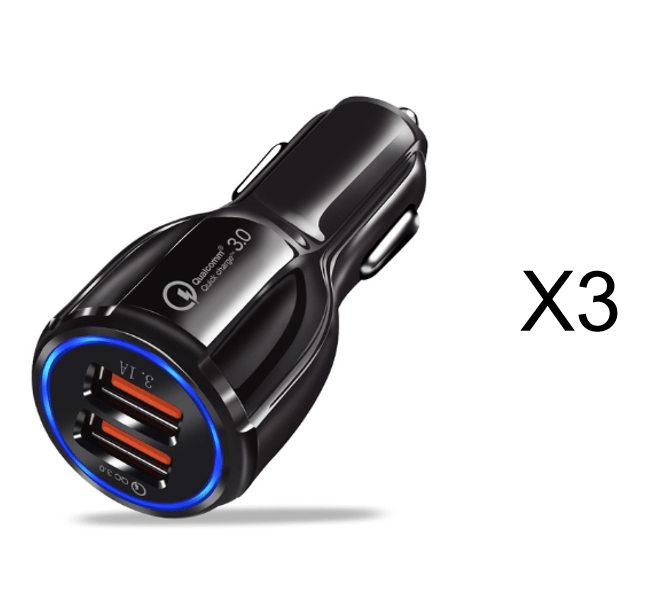 Quick Charge 3.0 Car Charger for Mobile Phone Dual USB Car Charger Qualcomm Qc 3.0 Fast Charging Adapter Mini USB Car Charger - InspiredGrabs.com