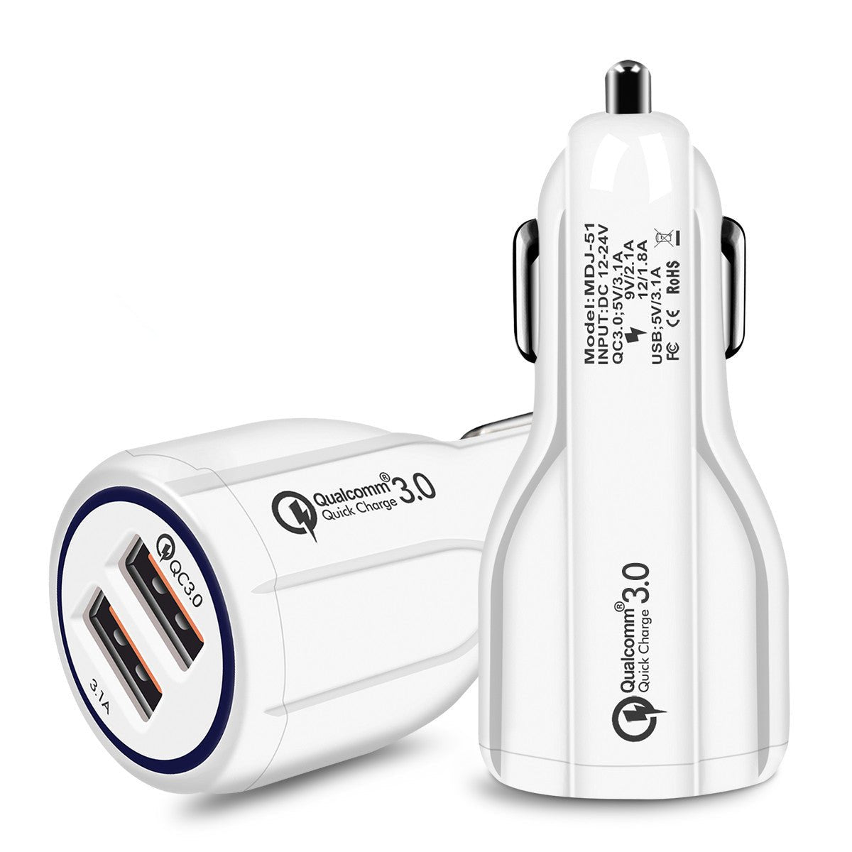 Quick Charge 3.0 Car Charger for Mobile Phone Dual USB Car Charger Qualcomm Qc 3.0 Fast Charging Adapter Mini USB Car Charger - InspiredGrabs.com