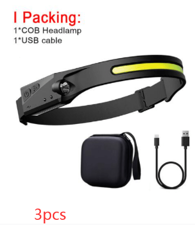 COB LED Induction Riding Headlamp Flashlight USB Rechargeable Waterproof Camping Headlight with All Perspectives Hunting Light - InspiredGrabs.com