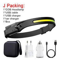 Thumbnail for COB LED Induction Riding Headlamp Flashlight USB Rechargeable Waterproof Camping Headlight with All Perspectives Hunting Light - InspiredGrabs.com