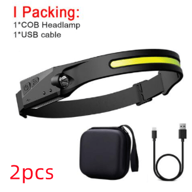 COB LED Induction Riding Headlamp Flashlight USB Rechargeable Waterproof Camping Headlight with All Perspectives Hunting Light - InspiredGrabs.com