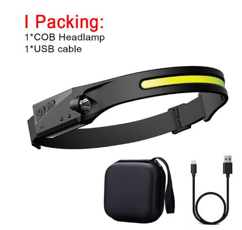 COB LED Induction Riding Headlamp Flashlight USB Rechargeable Waterproof Camping Headlight with All Perspectives Hunting Light - InspiredGrabs.com