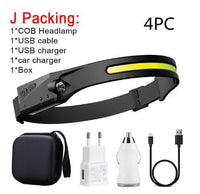 Thumbnail for COB LED Induction Riding Headlamp Flashlight USB Rechargeable Waterproof Camping Headlight with All Perspectives Hunting Light - InspiredGrabs.com