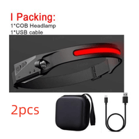 Thumbnail for COB LED Induction Riding Headlamp Flashlight USB Rechargeable Waterproof Camping Headlight with All Perspectives Hunting Light - InspiredGrabs.com