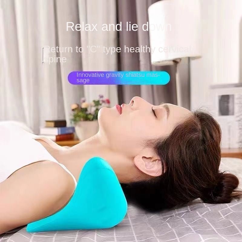 Cervical Spine Massage Pillow Gravity Acupressure Neck Massager Cervical Spine Pillow Neck Shoulder Massage Pillow Home Traction Corrector - InspiredGrabs.com