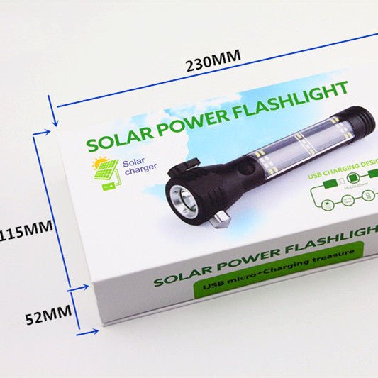 Rescue Solar Energy Safety Hammer Flashlight - InspiredGrabs.com