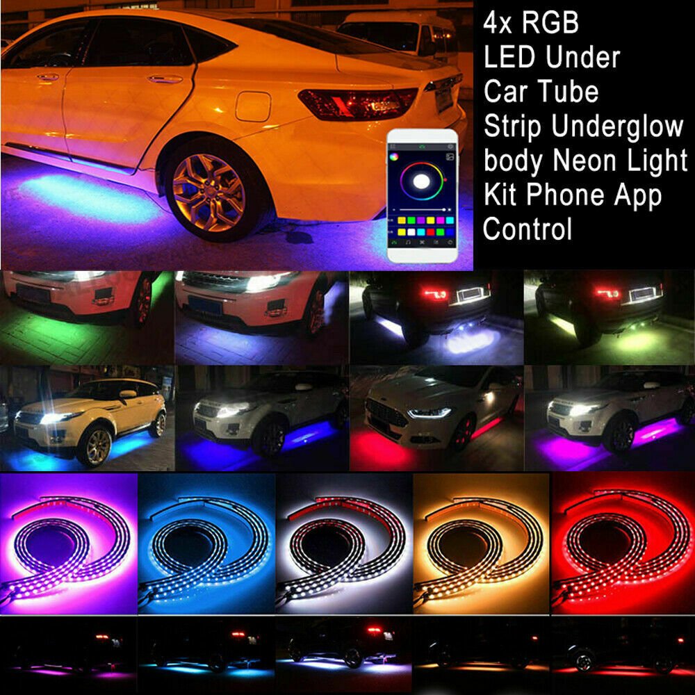 Car Underglow Light Flexible Strip LED Underbody Lights Remote APP Control Car Led Neon Light RGB Decorative Atmosphere Lamp - InspiredGrabs.com