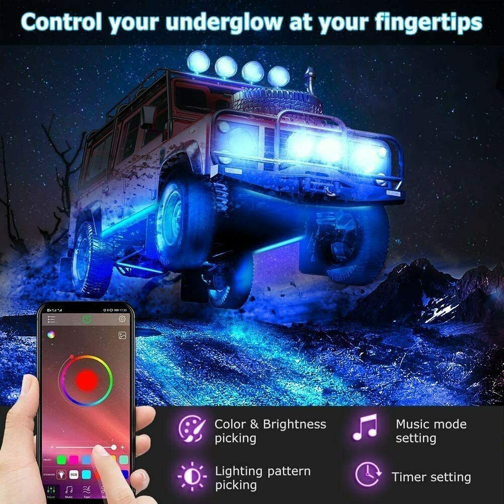 Car Underglow Light Flexible Strip LED Underbody Lights Remote APP Control Car Led Neon Light RGB Decorative Atmosphere Lamp - InspiredGrabs.com