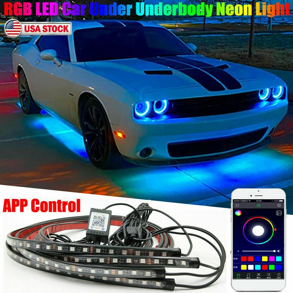 Car Underglow Light Flexible Strip LED Underbody Lights Remote APP Control Car Led Neon Light RGB Decorative Atmosphere Lamp - InspiredGrabs.com