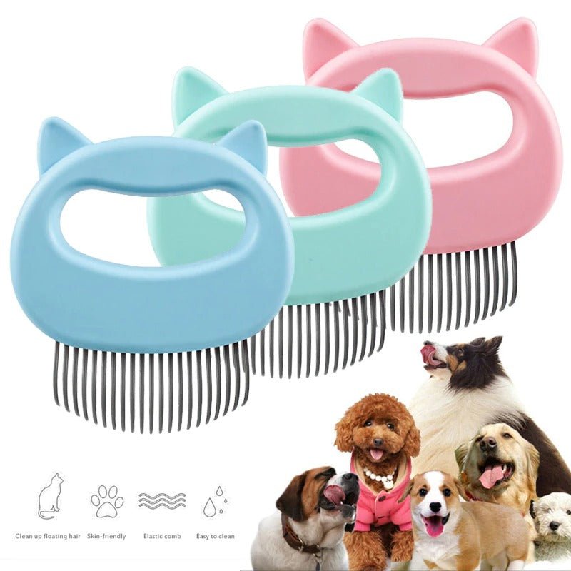 3-color Pet Cat Dog Massage Brush Shell Shaped Handle Pet Grooming Massage Tool to Remove Loose Hairs Dogs Cats Pet Supplies - InspiredGrabs.com