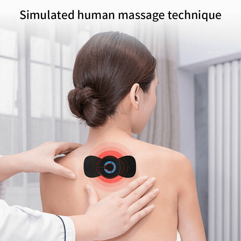 Electric Cervical Vertebra Spine Massager Massage Sticker EMS Pulse Neck Shoulder Whole Body Portable Massage Device - InspiredGrabs.com