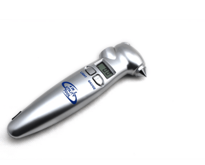 Revolutionize your tire maintenance with our Four-in-One Tire Pressure Gauge. - InspiredGrabs.com