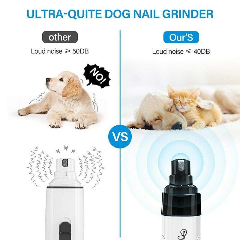 Pet Dog Cat Nail Paws Grinder Trimmer Tool Grooming Care Clipper Electric Kit - InspiredGrabs.com