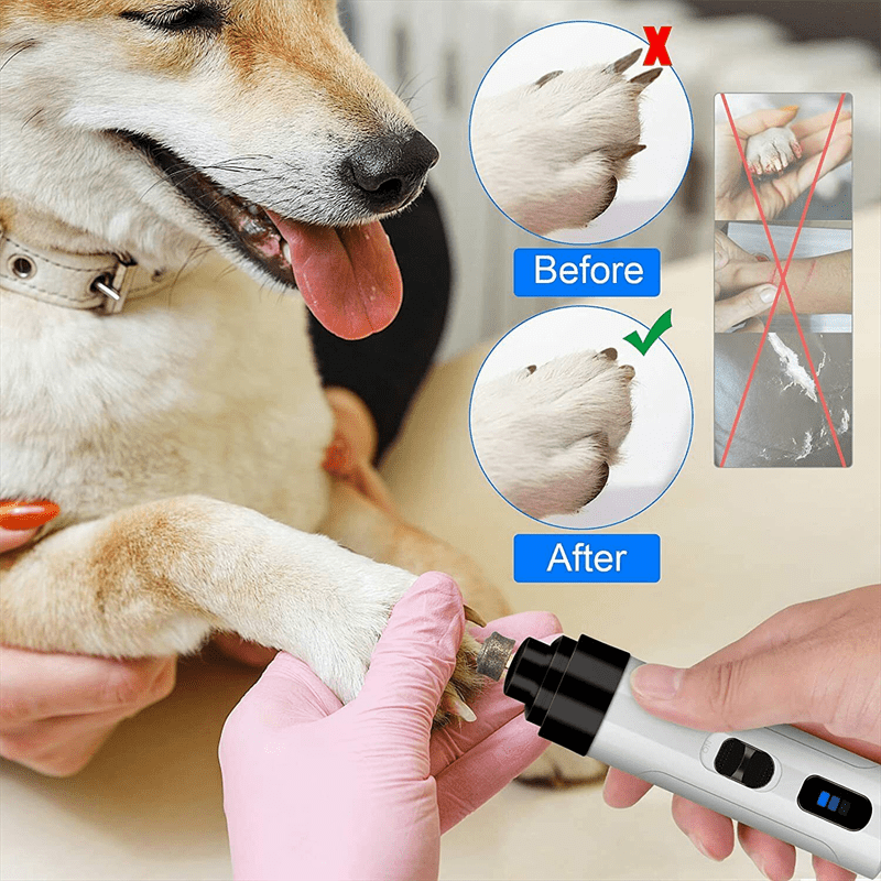 Pet Dog Cat Nail Paws Grinder Trimmer Tool Grooming Care Clipper Electric Kit - InspiredGrabs.com