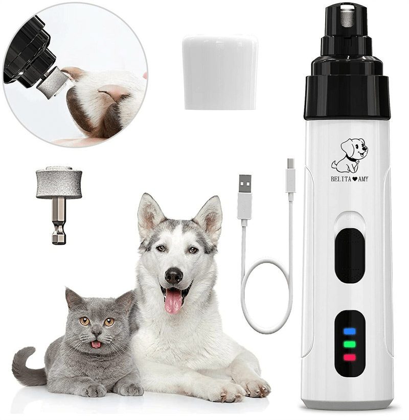 Pet Dog Cat Nail Paws Grinder Trimmer Tool Grooming Care Clipper Electric Kit - InspiredGrabs.com