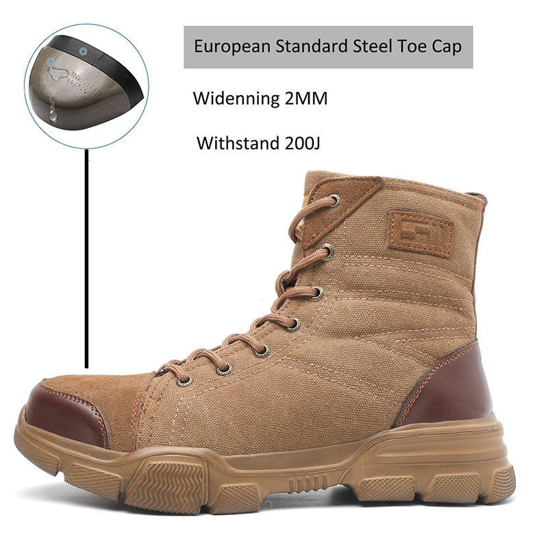 Safety Shoes Steel Toe Cap High-top Work Protective Labor Insurance Shoes - InspiredGrabs.com