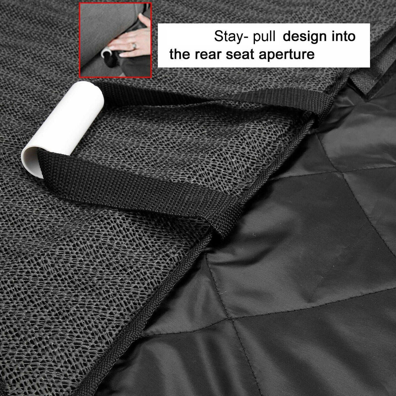 Seat Cover Rear Back Car Pet Dog Travel Waterproof Bench Protector Luxury -Black - InspiredGrabs.com