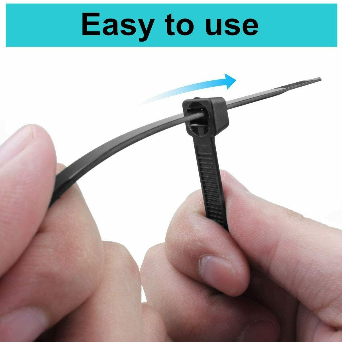 100 Cable Zip Ties 12-inch Long Cable Ties Super Strong Nylon Cord Wrap Black - InspiredGrabs.com