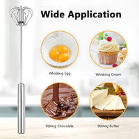 Thumbnail for Semi-automatic Egg Whisk Hand Push Egg Beater Stainless Steel Blender Mixer Whisk - InspiredGrabs.com