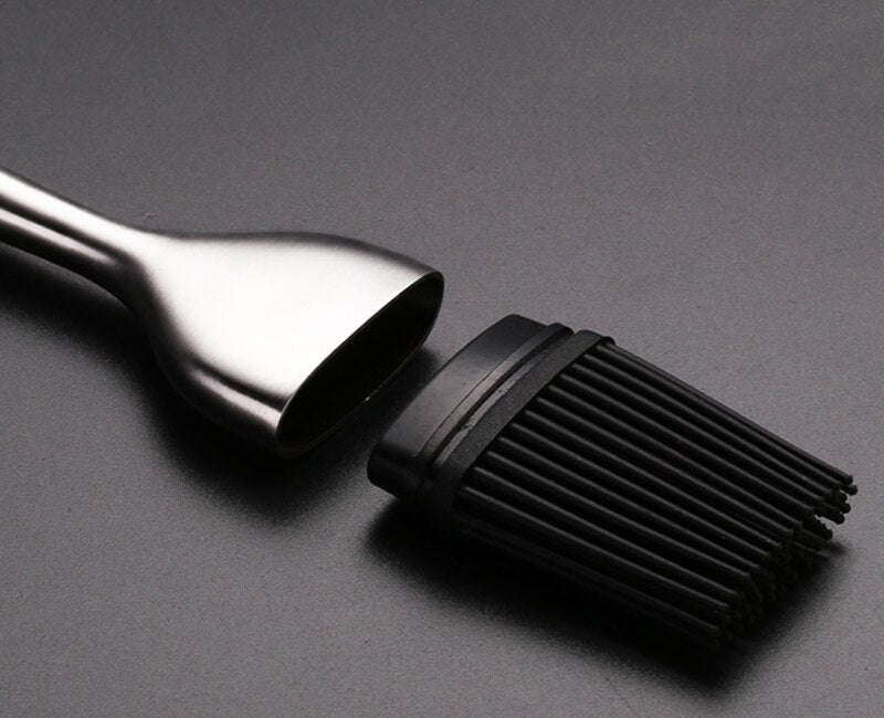 Silicon Oil Brush with Stainless Steel Handle - InspiredGrabs.com